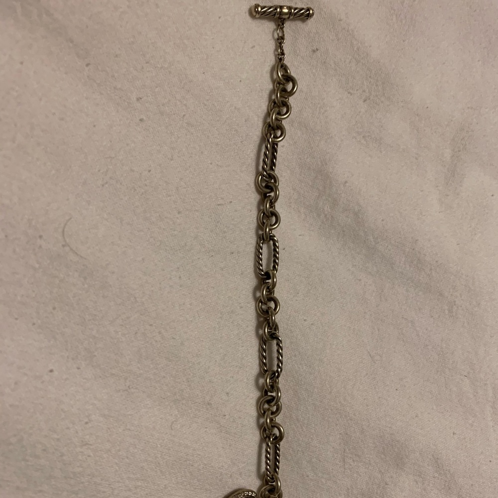 David Yurman Cable Heart Charm Bracelet w/Diamonds - Picture 2 of 6